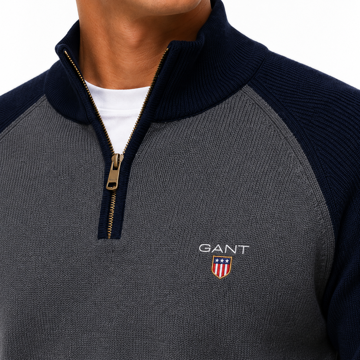 GT™ Maglia Elegante in Maglia con Zip a Mezza Lunghezza