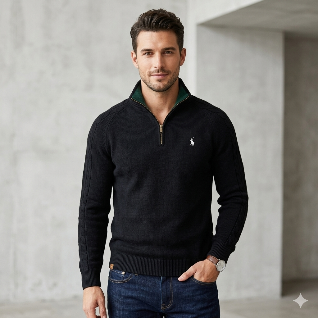 Maglione in lana con zip a un quarto | Saldi