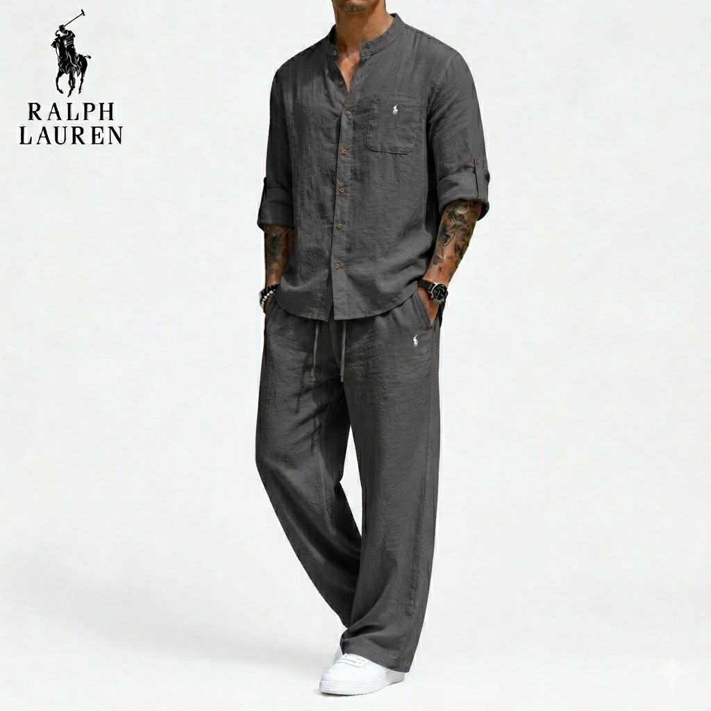 RL™ | Completo Casual Due Pezzi da Uomo in Lino e Cotone