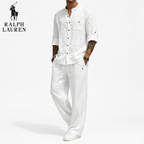 RL™ | Completo Casual Due Pezzi da Uomo in Lino e Cotone