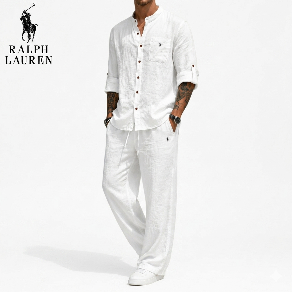 RL™ | Completo Casual Due Pezzi da Uomo in Lino e Cotone