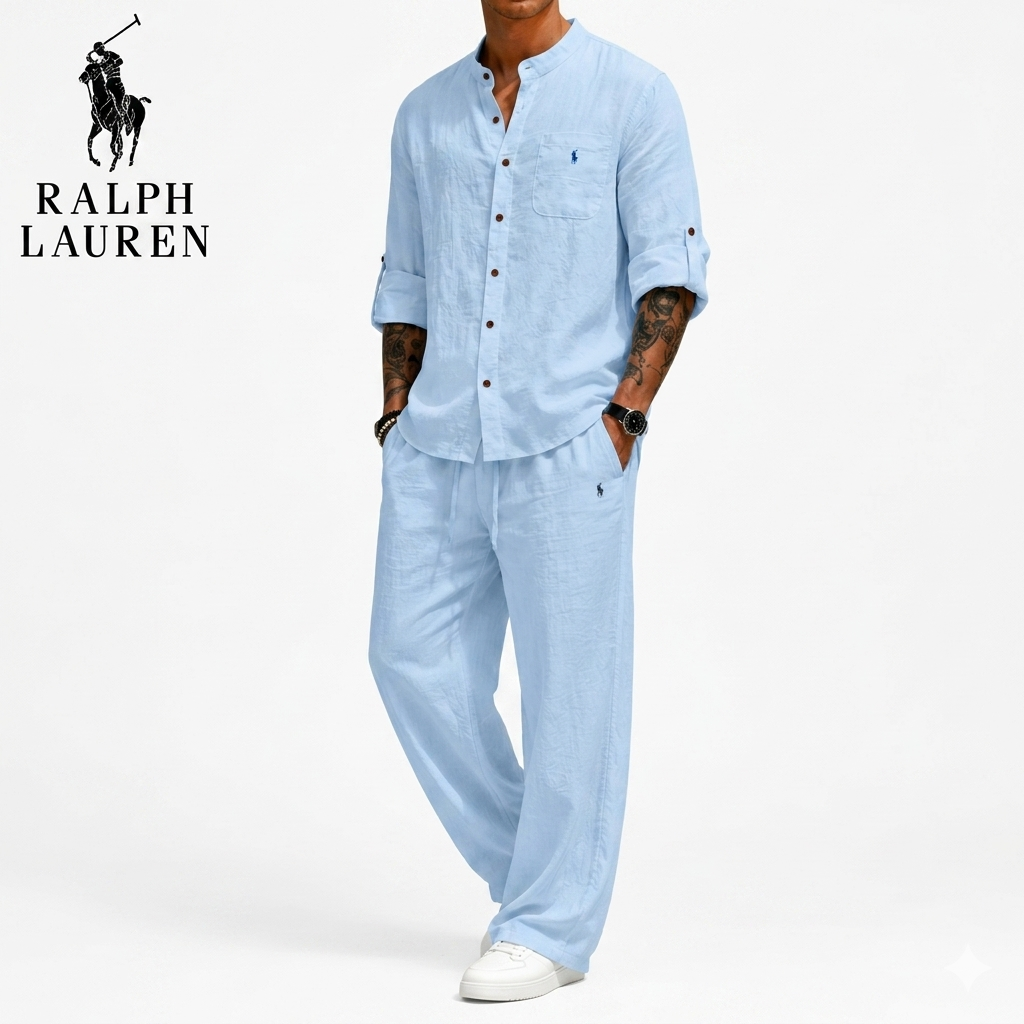 RL™ | Completo Casual Due Pezzi da Uomo in Lino e Cotone