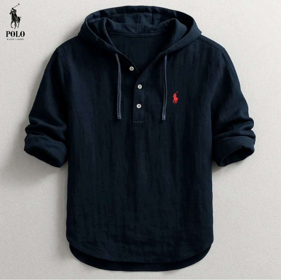 Camicia con cappuccio in lino di alta qualità