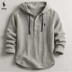Camicia con cappuccio in lino di alta qualità