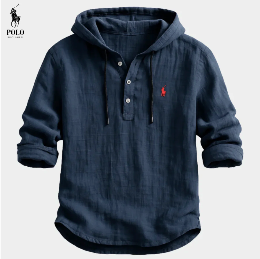 Camicia con cappuccio in lino di alta qualità
