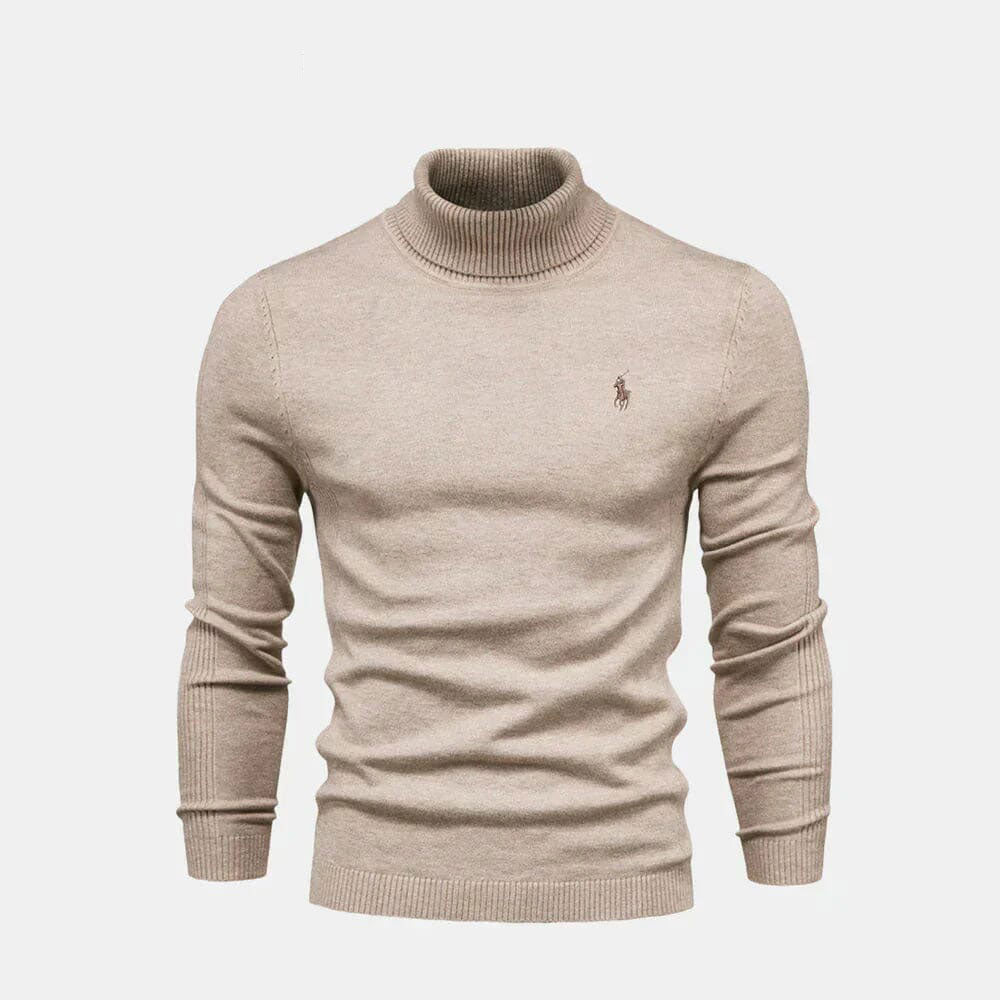 Maglione a Collo Alto in Lana da Uomo