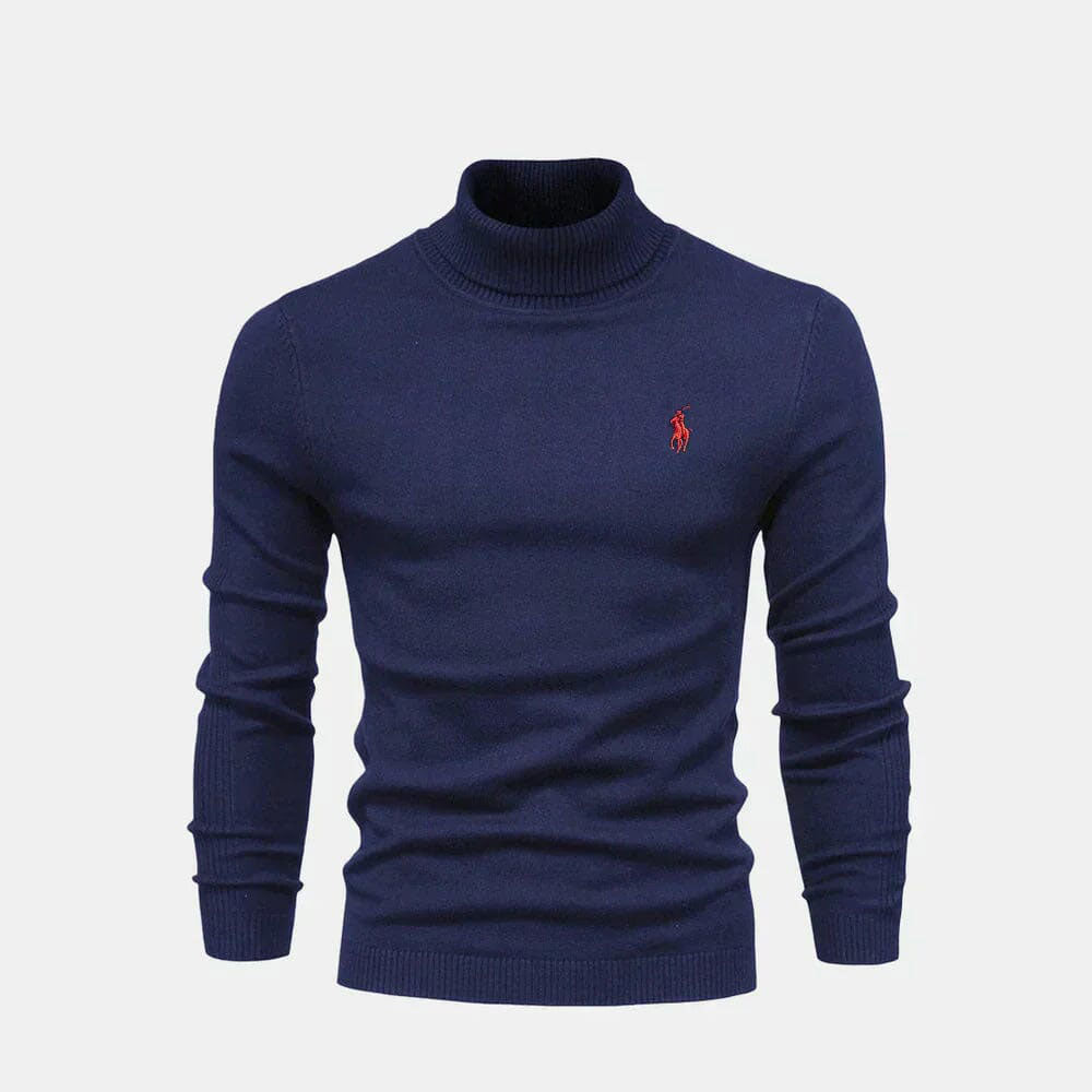 Maglione a Collo Alto in Lana da Uomo
