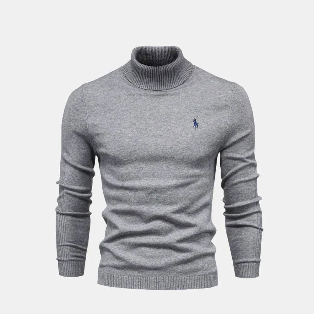 Maglione a Collo Alto in Lana da Uomo