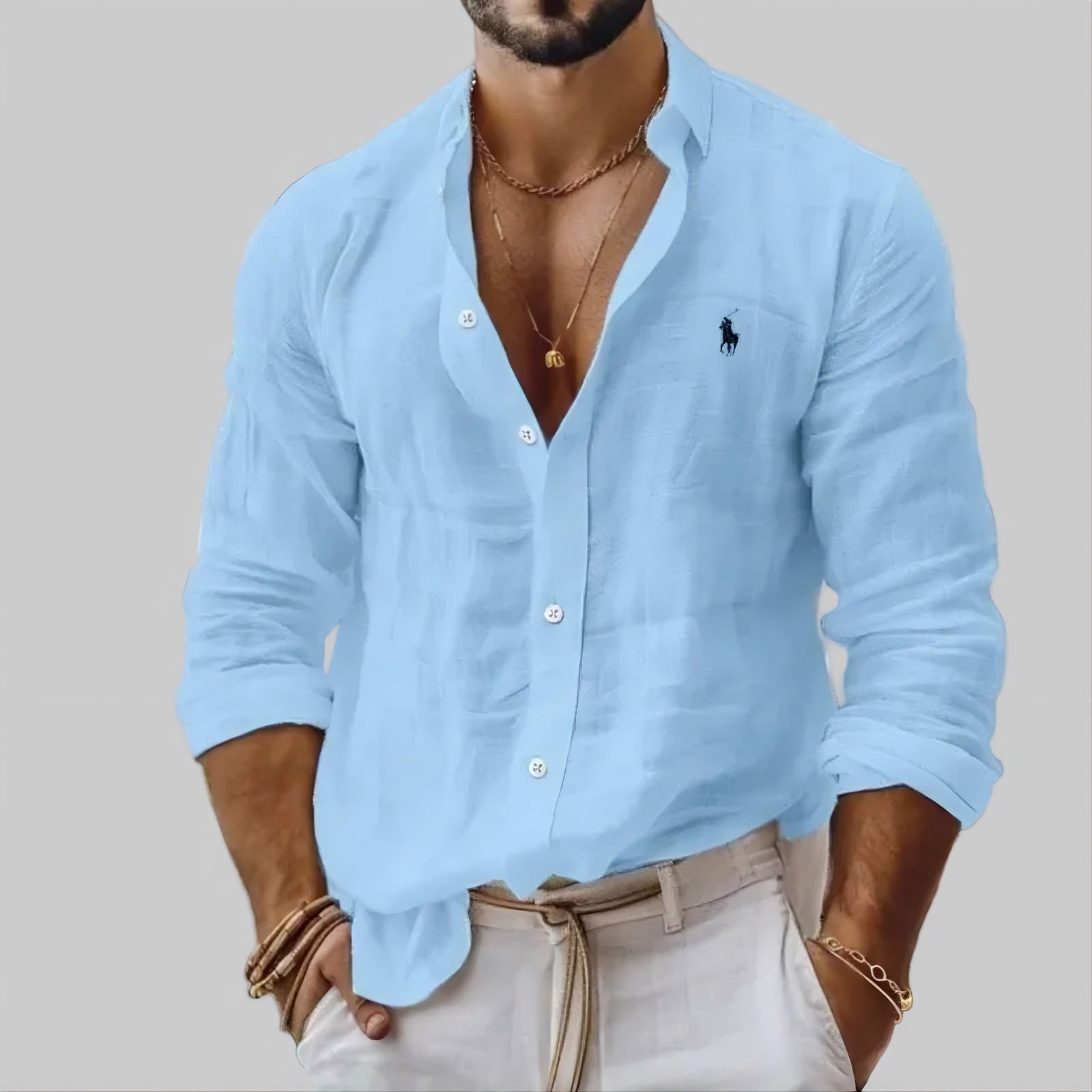 Camicia in Lino Traspirante da Uomo